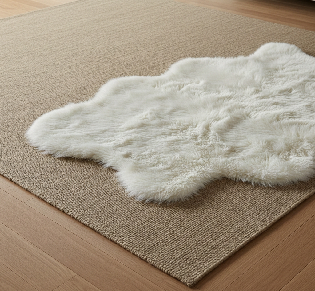 2026 rug trends featuring asymmetrical layering and organic shapes for budget luxury.

