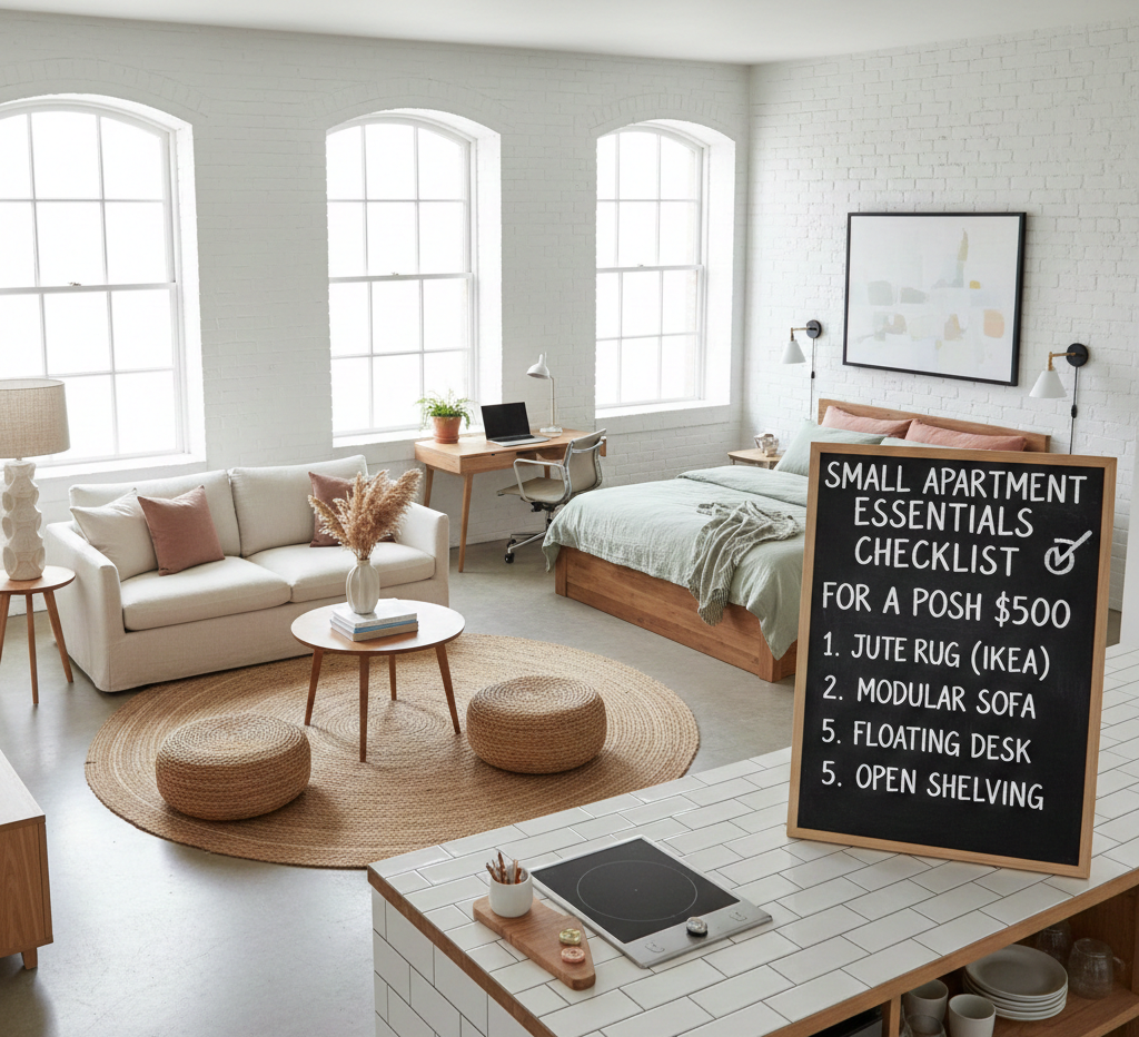How To Style Small Apartment For $500: Essentials Checklist