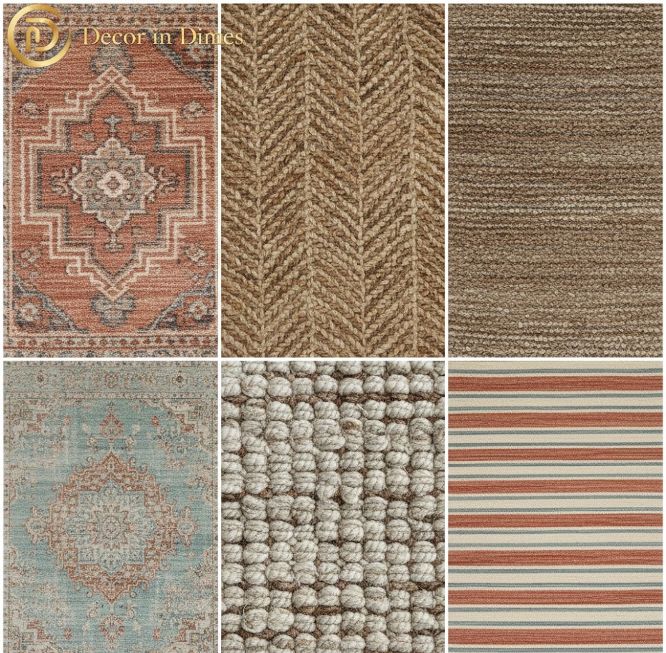  Comparison of five best high-quality living room rugs under $200 with the Decor in Dimes logo